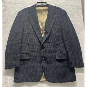ACTUW Made By Union blazer Lg 44Grey/black made in USA 100% Wool Vintage Hipster